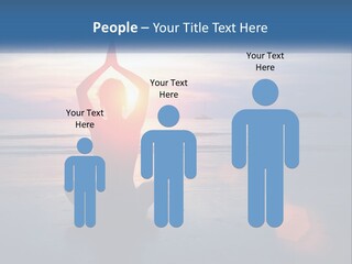 A Woman Doing Yoga On The Beach At Sunset PowerPoint Template