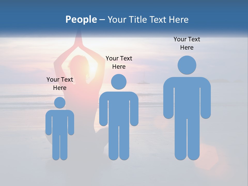 A Woman Doing Yoga On The Beach At Sunset PowerPoint Template