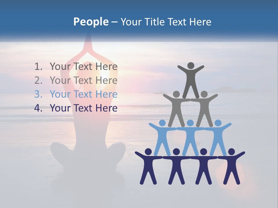 A Woman Doing Yoga On The Beach At Sunset PowerPoint Template