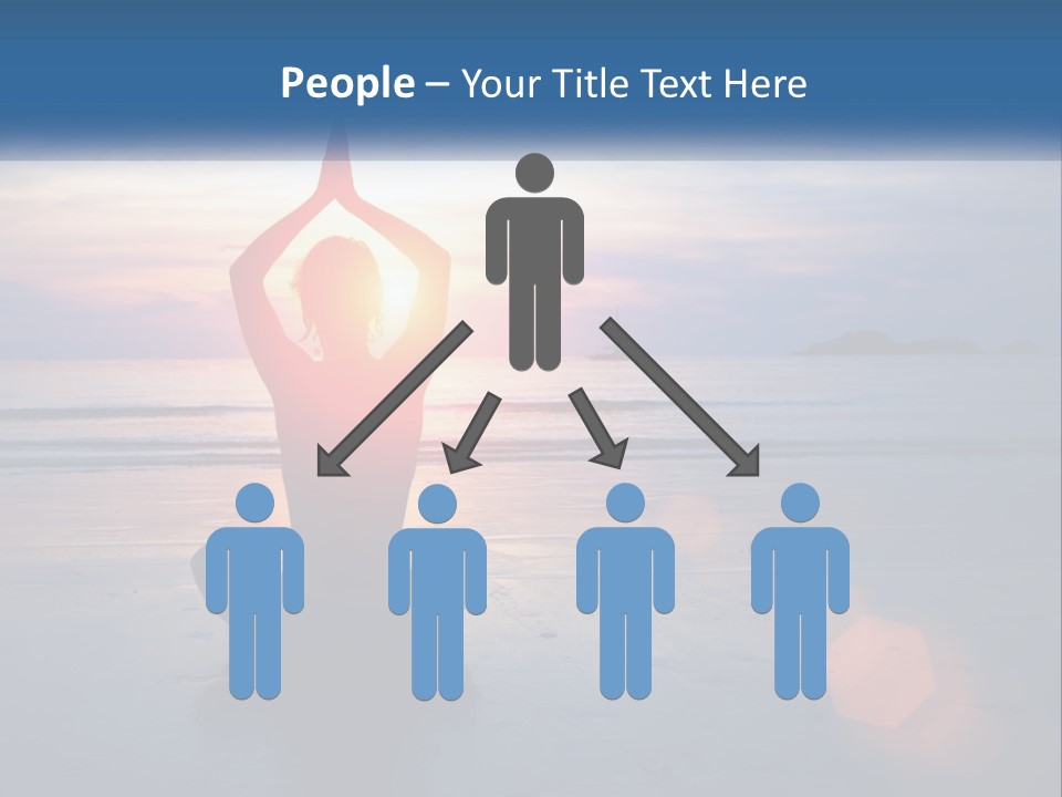 A Woman Doing Yoga On The Beach At Sunset PowerPoint Template