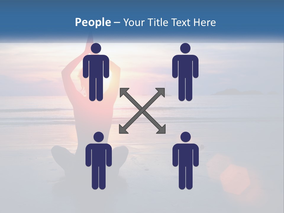 A Woman Doing Yoga On The Beach At Sunset PowerPoint Template