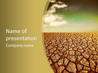 A Desert Area With A Sky And Clouds In The Background PowerPoint Template