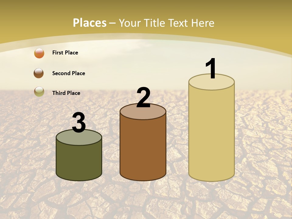 A Desert Area With A Sky And Clouds In The Background PowerPoint Template