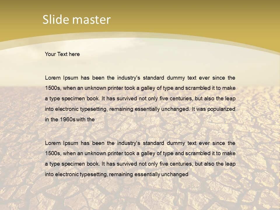 A Desert Area With A Sky And Clouds In The Background PowerPoint Template