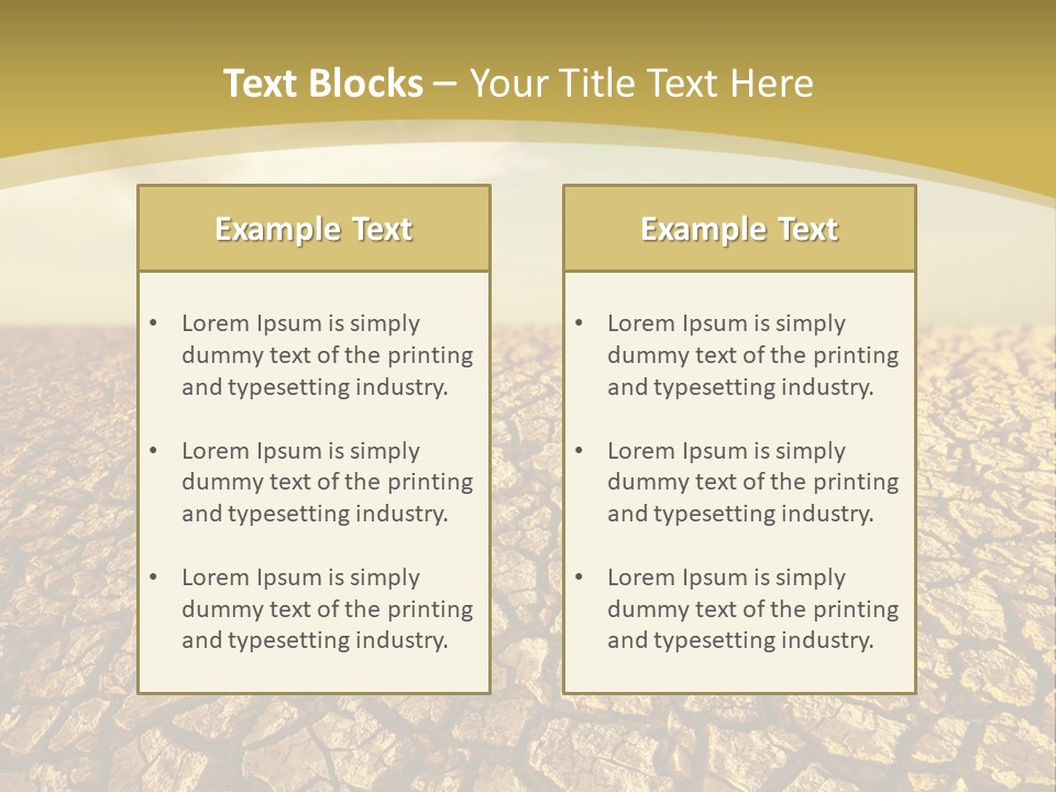 A Desert Area With A Sky And Clouds In The Background PowerPoint Template