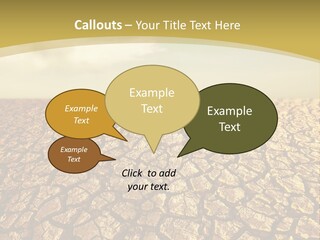 A Desert Area With A Sky And Clouds In The Background PowerPoint Template