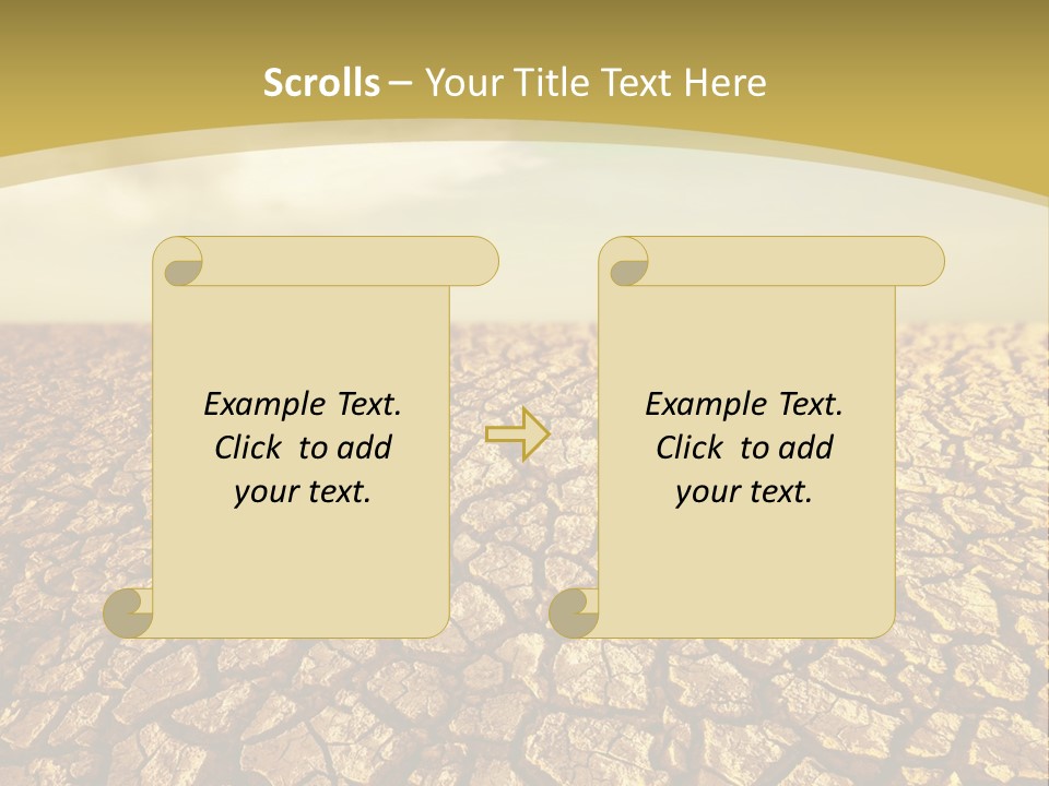 A Desert Area With A Sky And Clouds In The Background PowerPoint Template