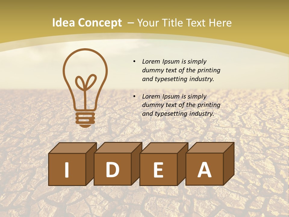 A Desert Area With A Sky And Clouds In The Background PowerPoint Template