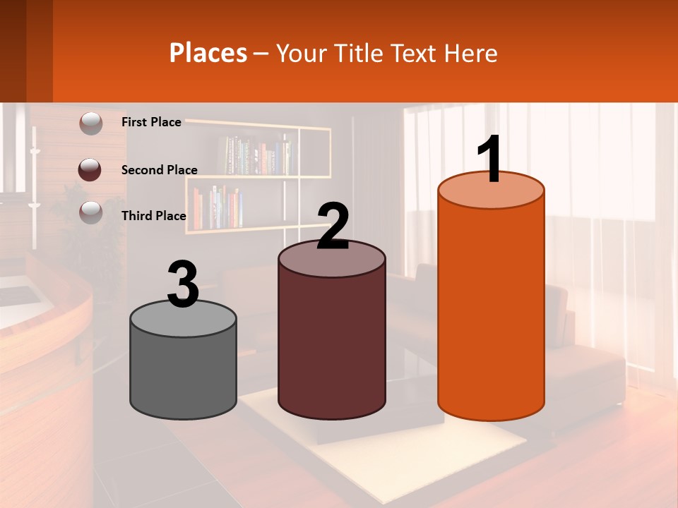 A Living Room With A Couch And A Table PowerPoint Template