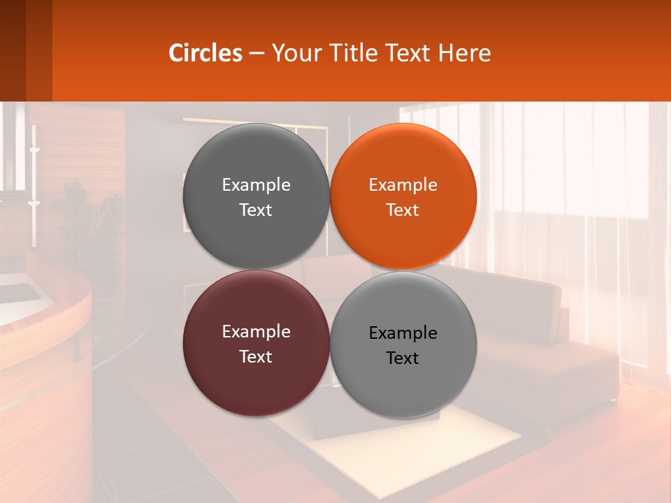 A Living Room With A Couch And A Table PowerPoint Template