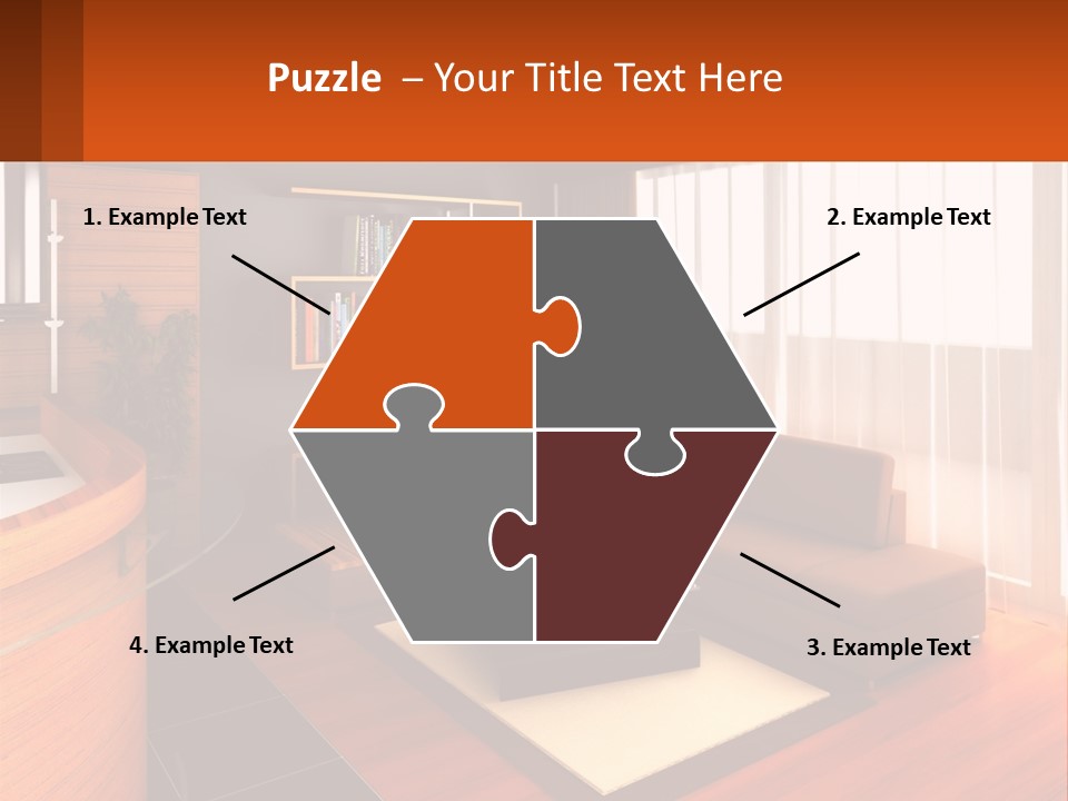 A Living Room With A Couch And A Table PowerPoint Template