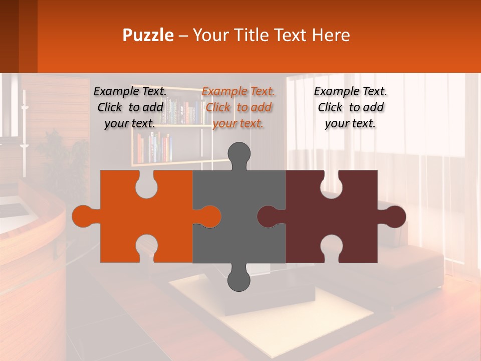 A Living Room With A Couch And A Table PowerPoint Template