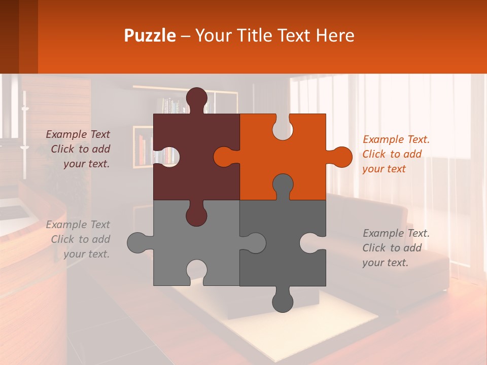 A Living Room With A Couch And A Table PowerPoint Template