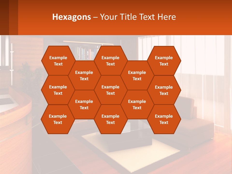 A Living Room With A Couch And A Table PowerPoint Template