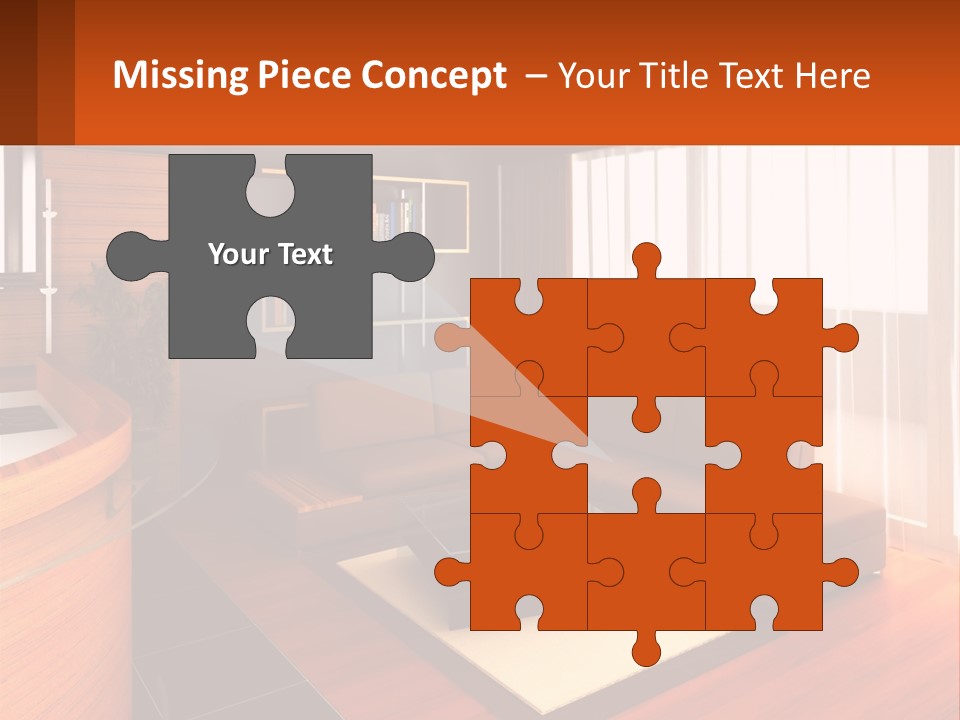 A Living Room With A Couch And A Table PowerPoint Template