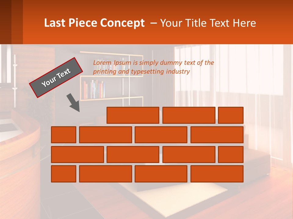 A Living Room With A Couch And A Table PowerPoint Template