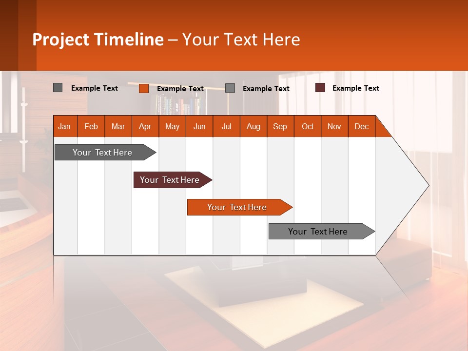 A Living Room With A Couch And A Table PowerPoint Template
