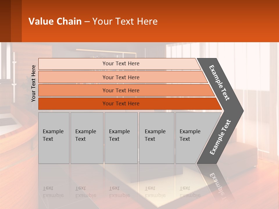 A Living Room With A Couch And A Table PowerPoint Template