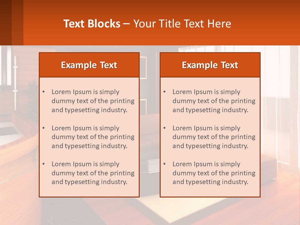 A Living Room With A Couch And A Table PowerPoint Template