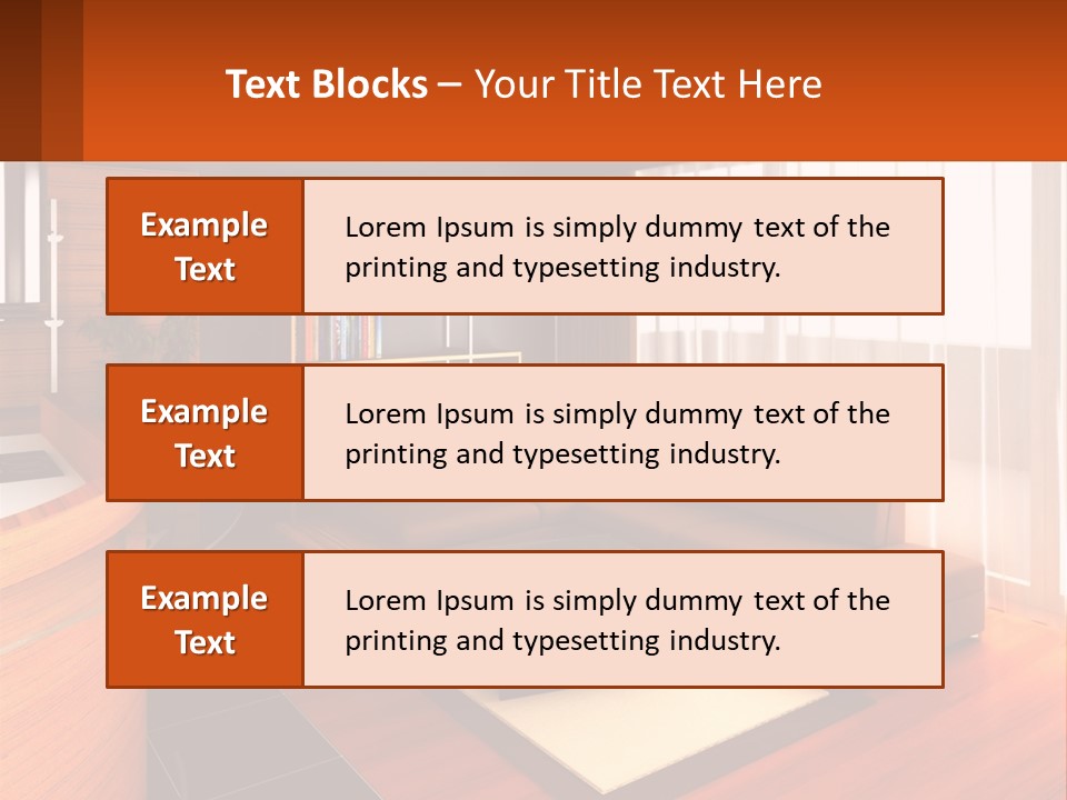 A Living Room With A Couch And A Table PowerPoint Template