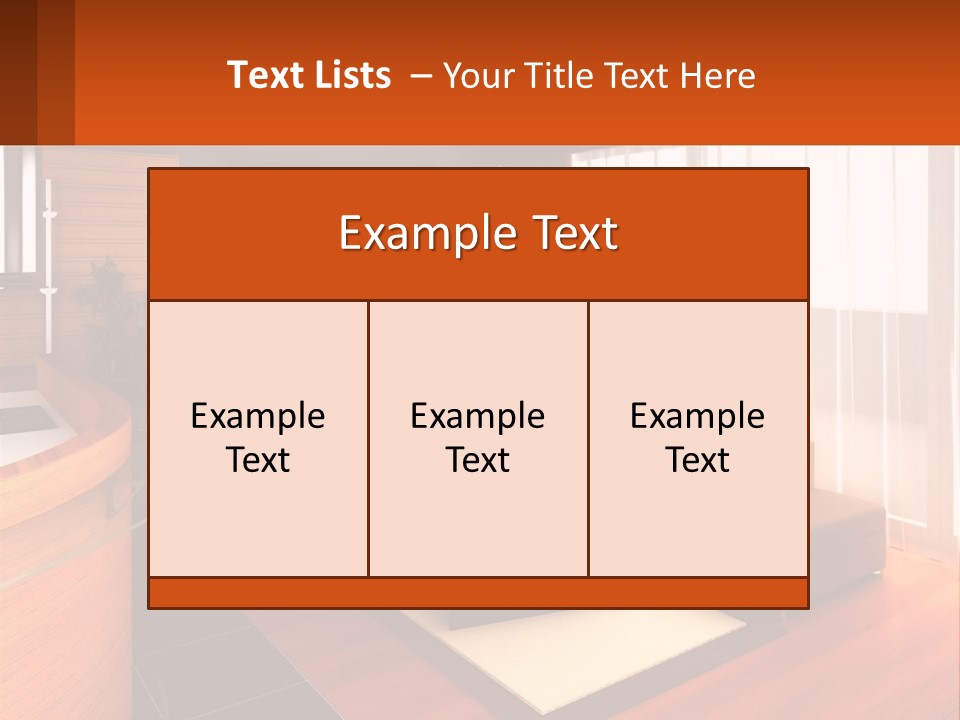 A Living Room With A Couch And A Table PowerPoint Template