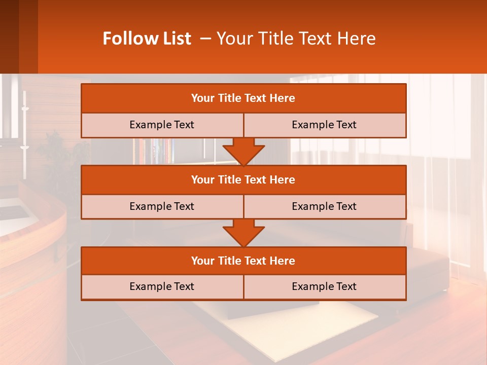 A Living Room With A Couch And A Table PowerPoint Template