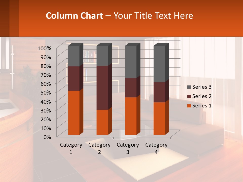 A Living Room With A Couch And A Table PowerPoint Template
