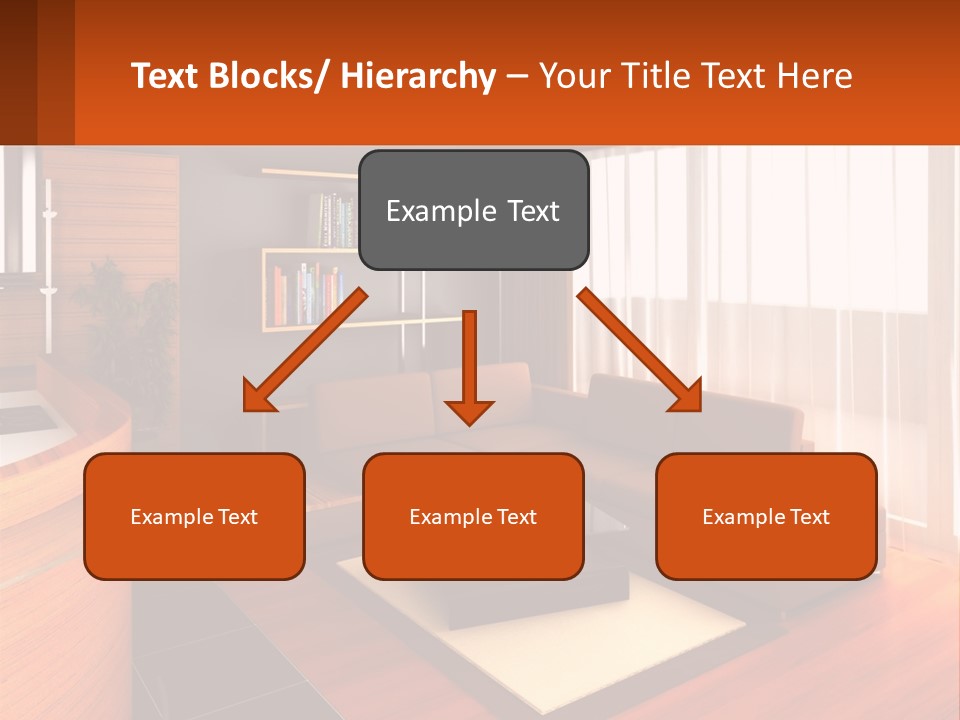 A Living Room With A Couch And A Table PowerPoint Template