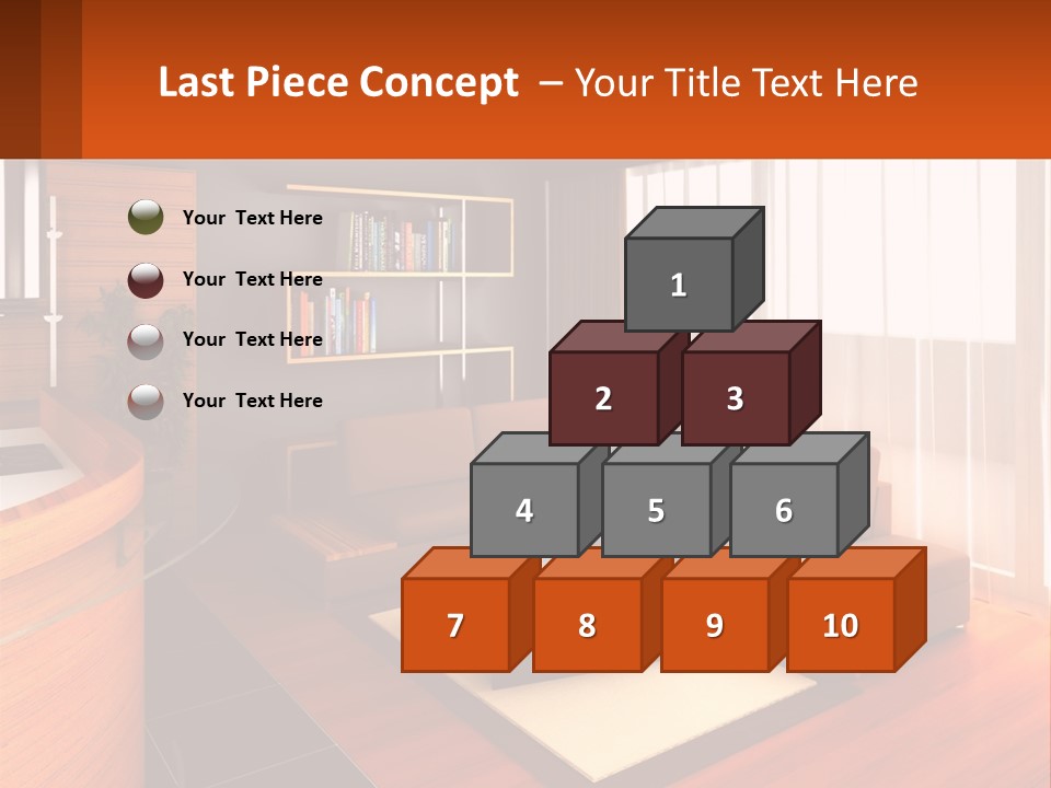 A Living Room With A Couch And A Table PowerPoint Template