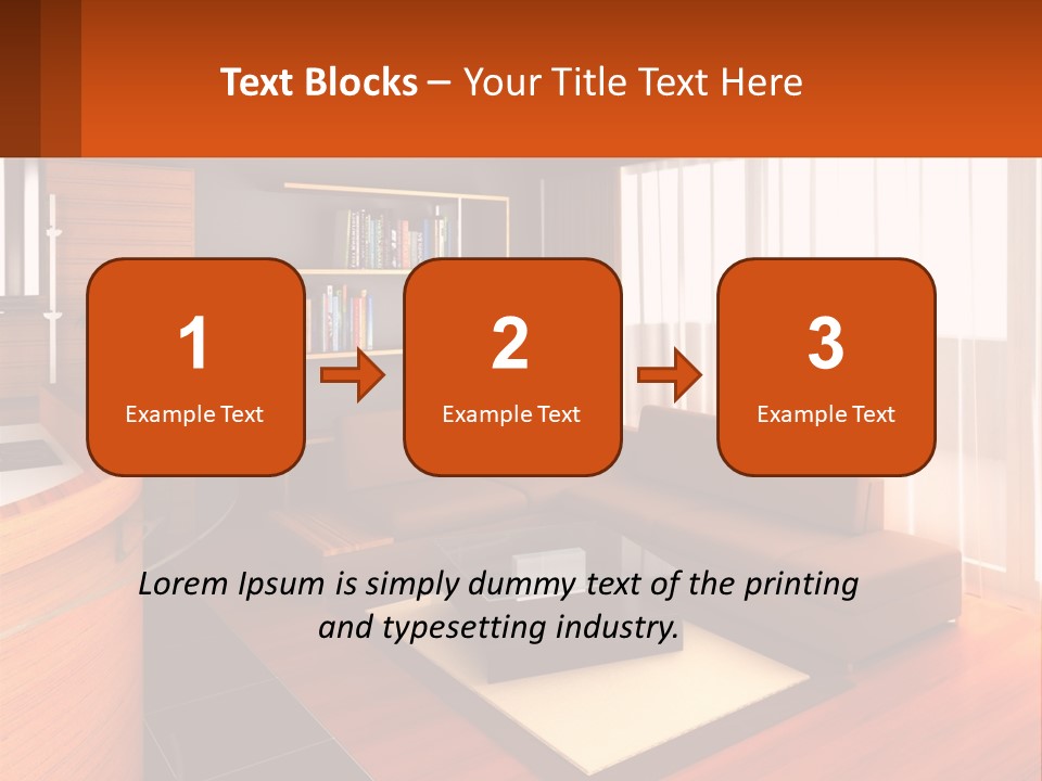 A Living Room With A Couch And A Table PowerPoint Template