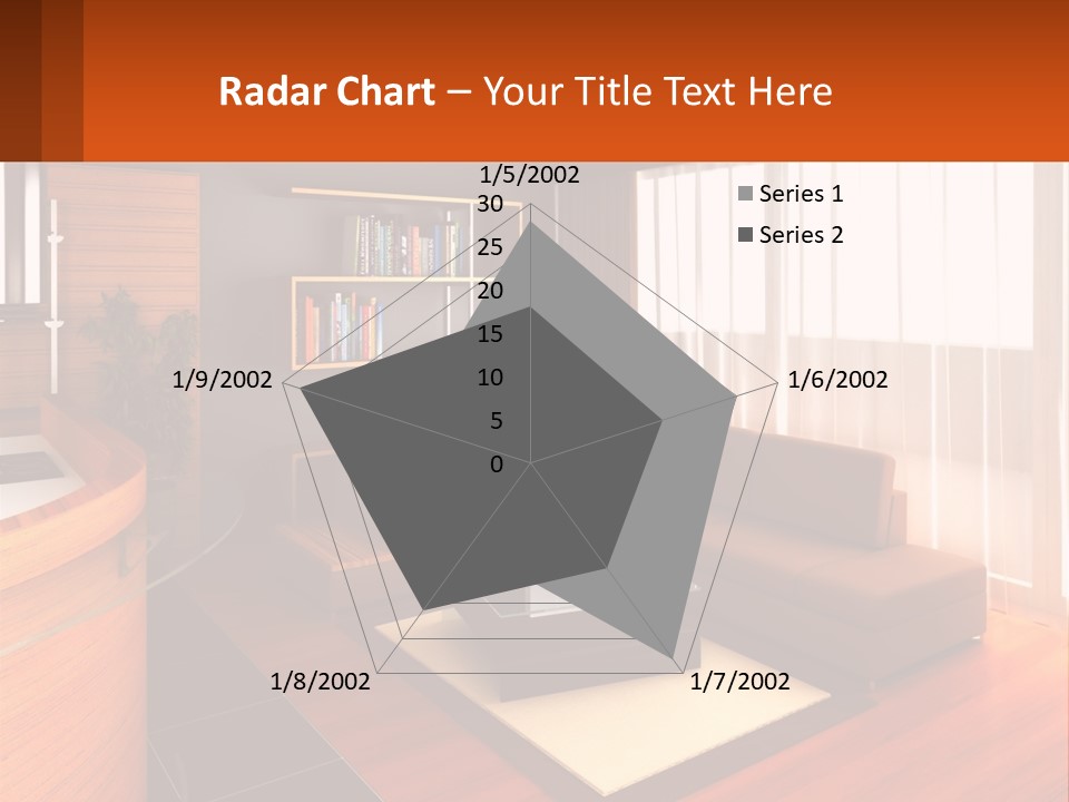 A Living Room With A Couch And A Table PowerPoint Template