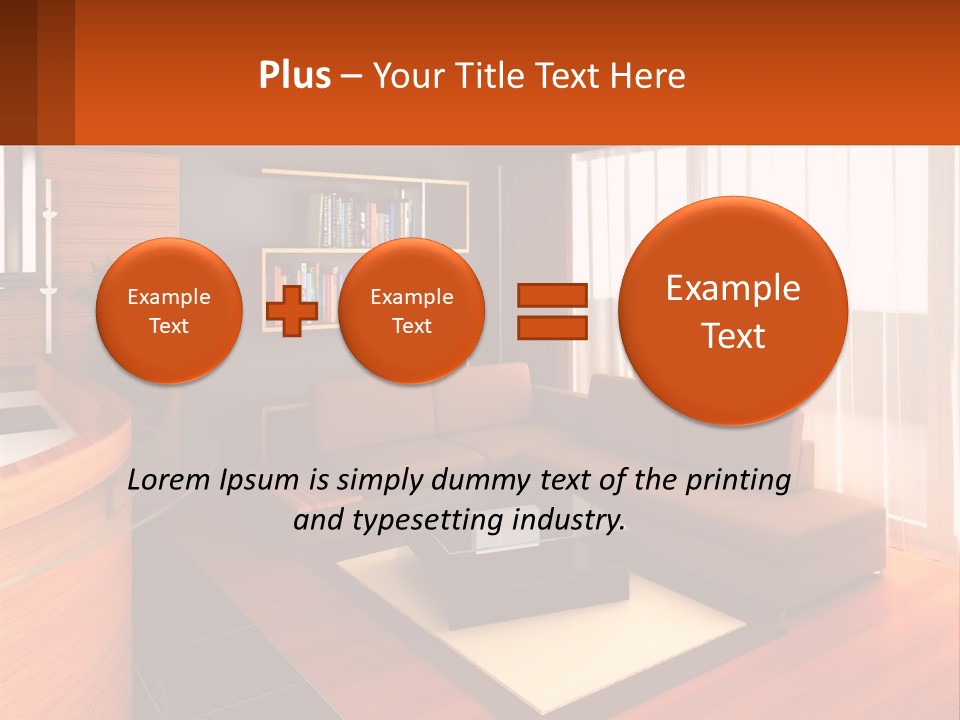 A Living Room With A Couch And A Table PowerPoint Template