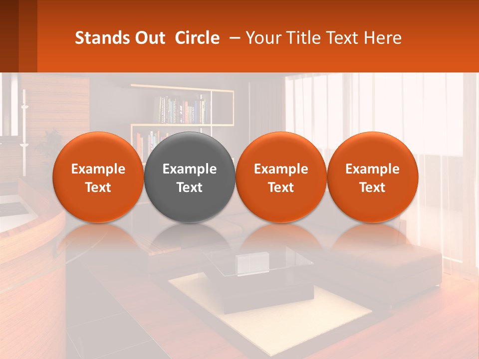 A Living Room With A Couch And A Table PowerPoint Template