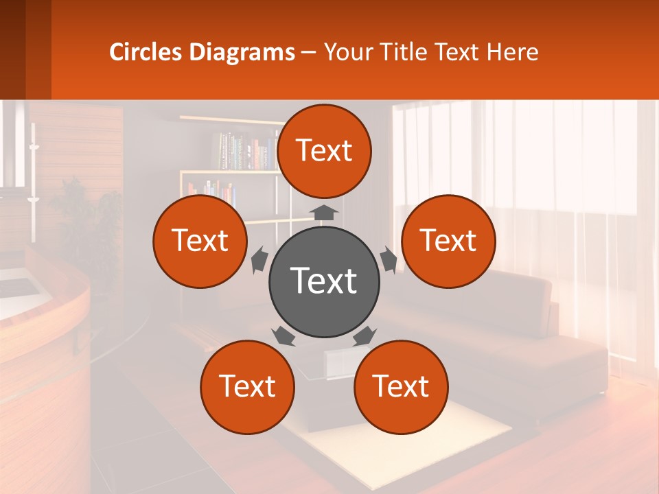 A Living Room With A Couch And A Table PowerPoint Template