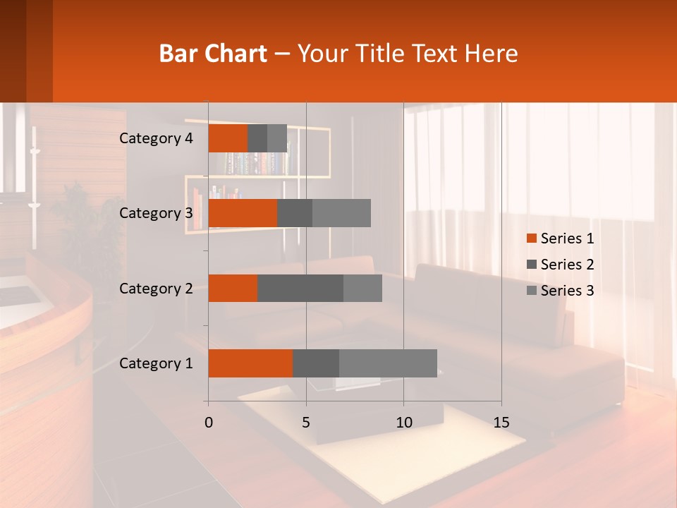 A Living Room With A Couch And A Table PowerPoint Template