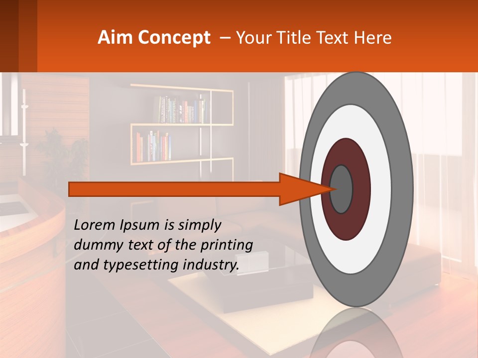 A Living Room With A Couch And A Table PowerPoint Template