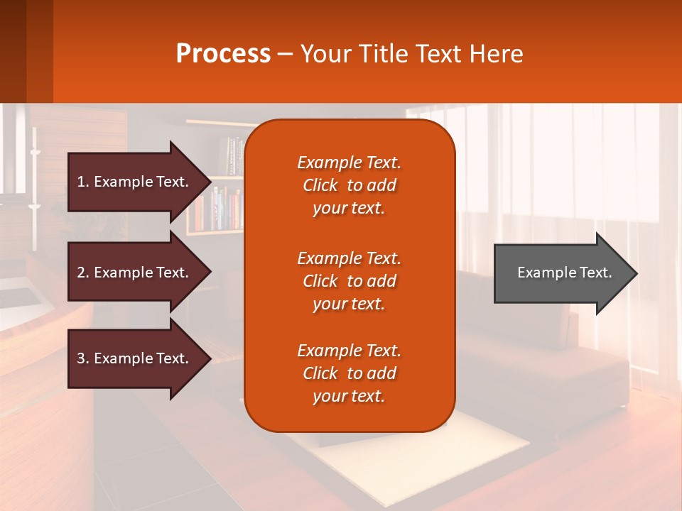 A Living Room With A Couch And A Table PowerPoint Template