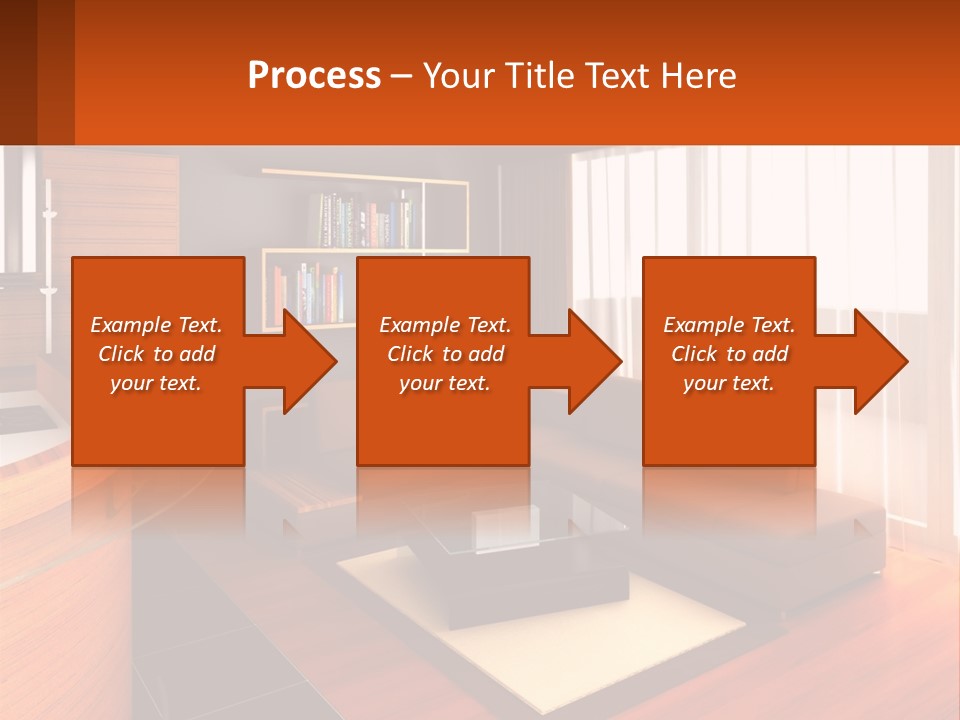 A Living Room With A Couch And A Table PowerPoint Template