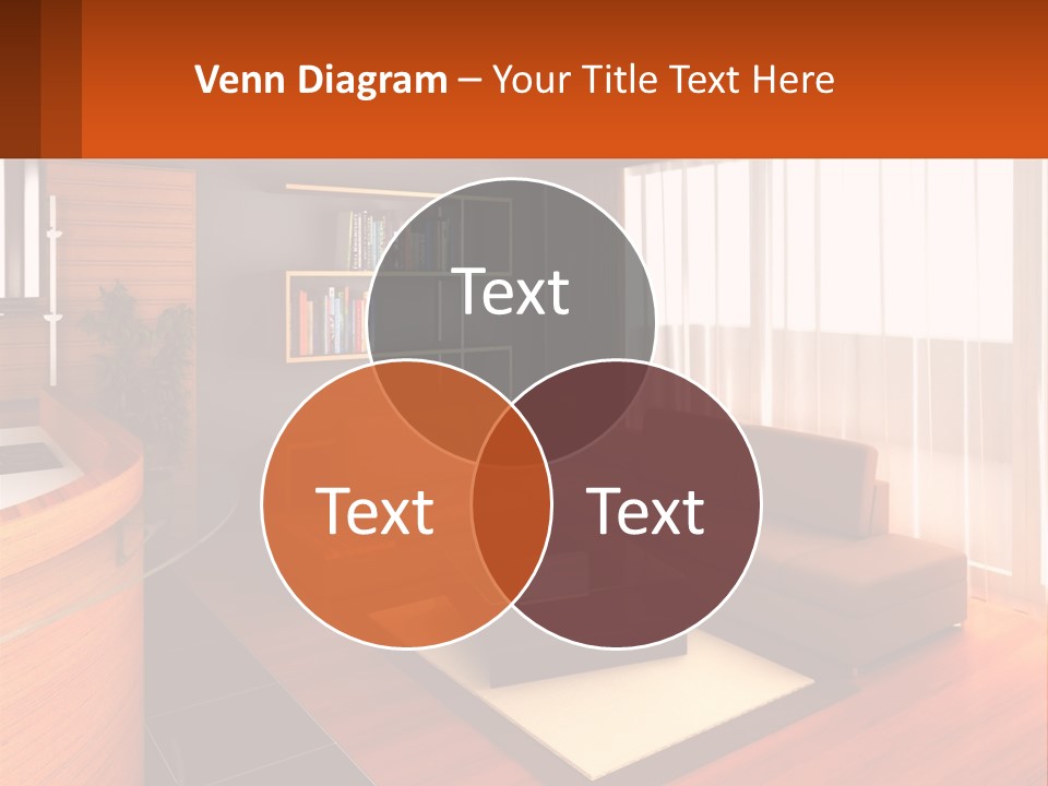 A Living Room With A Couch And A Table PowerPoint Template