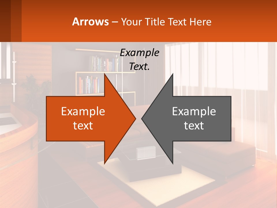 A Living Room With A Couch And A Table PowerPoint Template