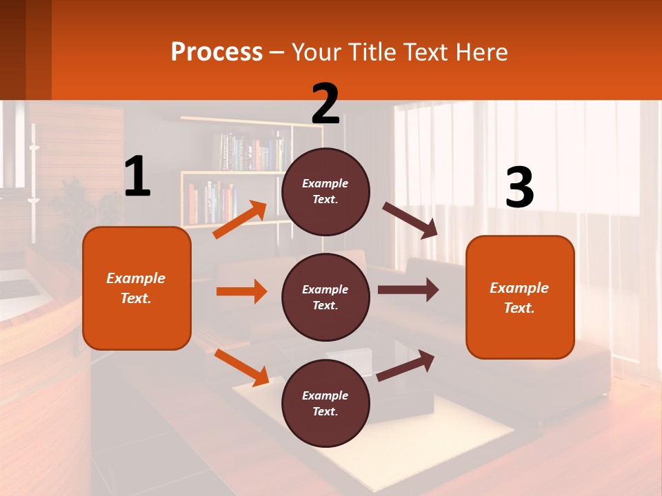 A Living Room With A Couch And A Table PowerPoint Template