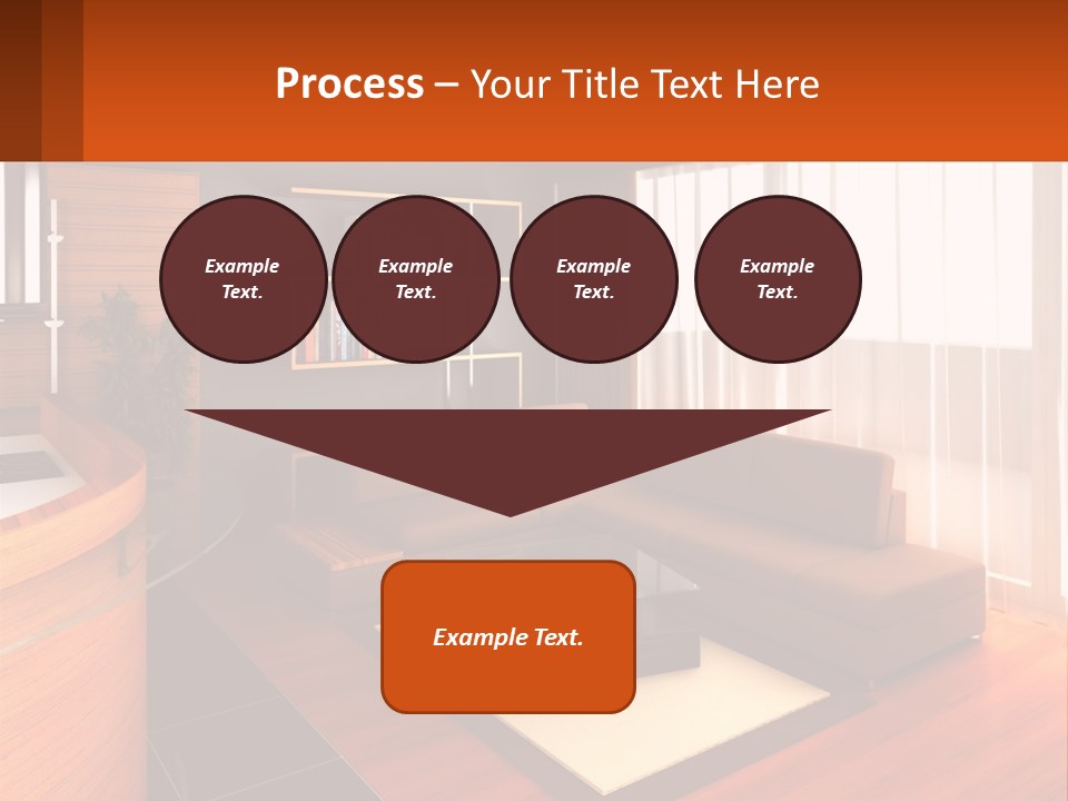 A Living Room With A Couch And A Table PowerPoint Template