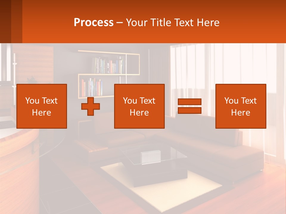 A Living Room With A Couch And A Table PowerPoint Template