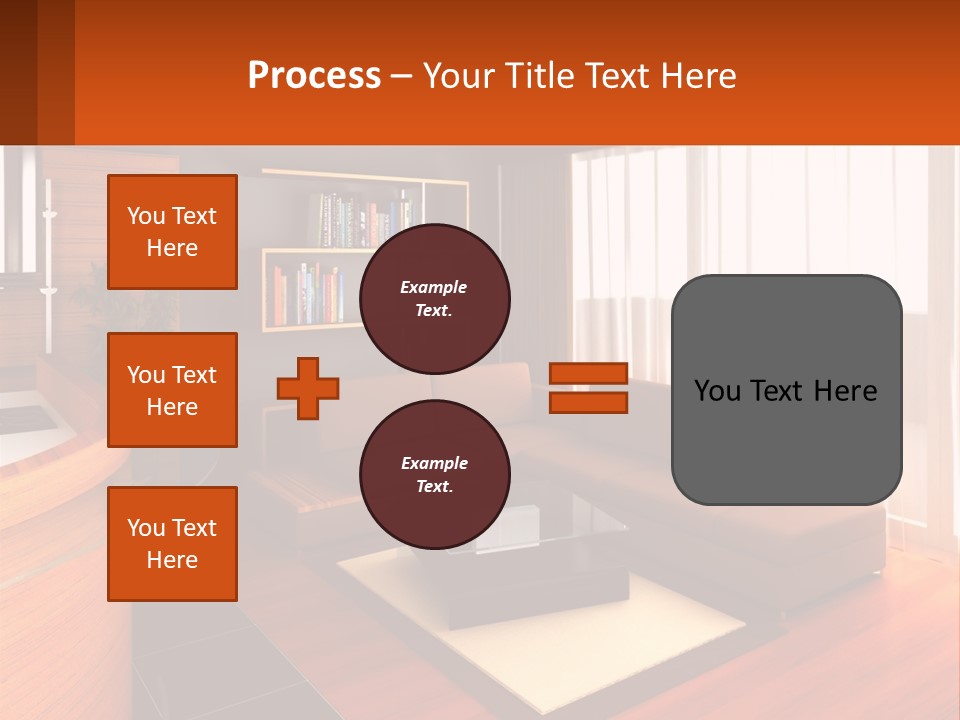 A Living Room With A Couch And A Table PowerPoint Template