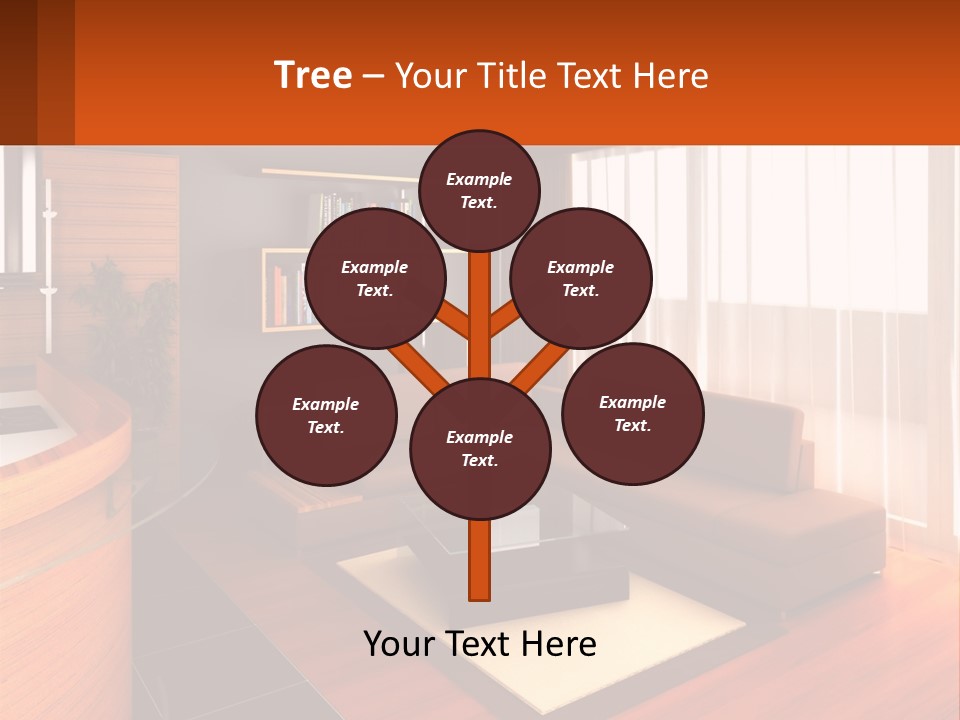 A Living Room With A Couch And A Table PowerPoint Template