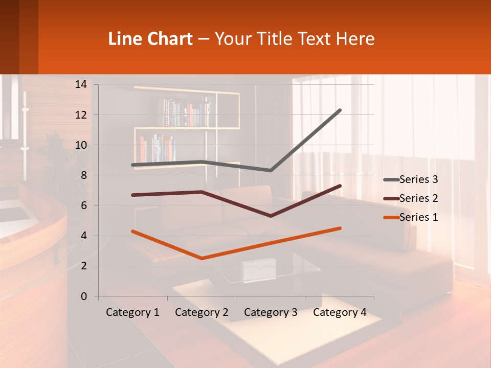 A Living Room With A Couch And A Table PowerPoint Template
