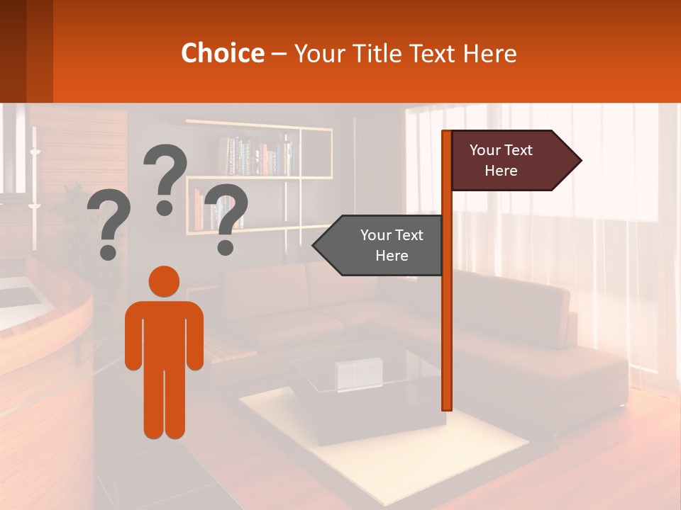 A Living Room With A Couch And A Table PowerPoint Template