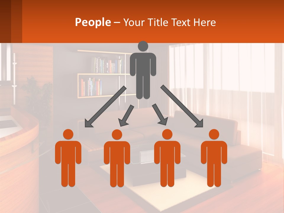 A Living Room With A Couch And A Table PowerPoint Template