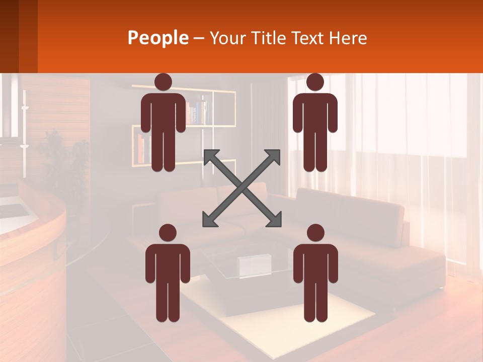 A Living Room With A Couch And A Table PowerPoint Template