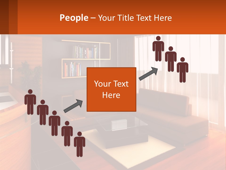 A Living Room With A Couch And A Table PowerPoint Template